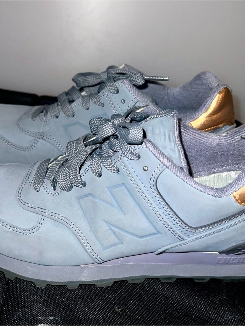 New Balance 574 Sneakers with Gold Heel